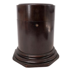 Antique Wooden Tobacco Humidor with Glass Insert