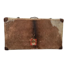 Vintage Rustic Cowhide Travel Trunk