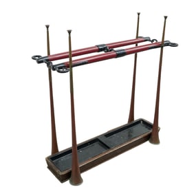 Antique Metal and Wood Umbrella/Cane Stand