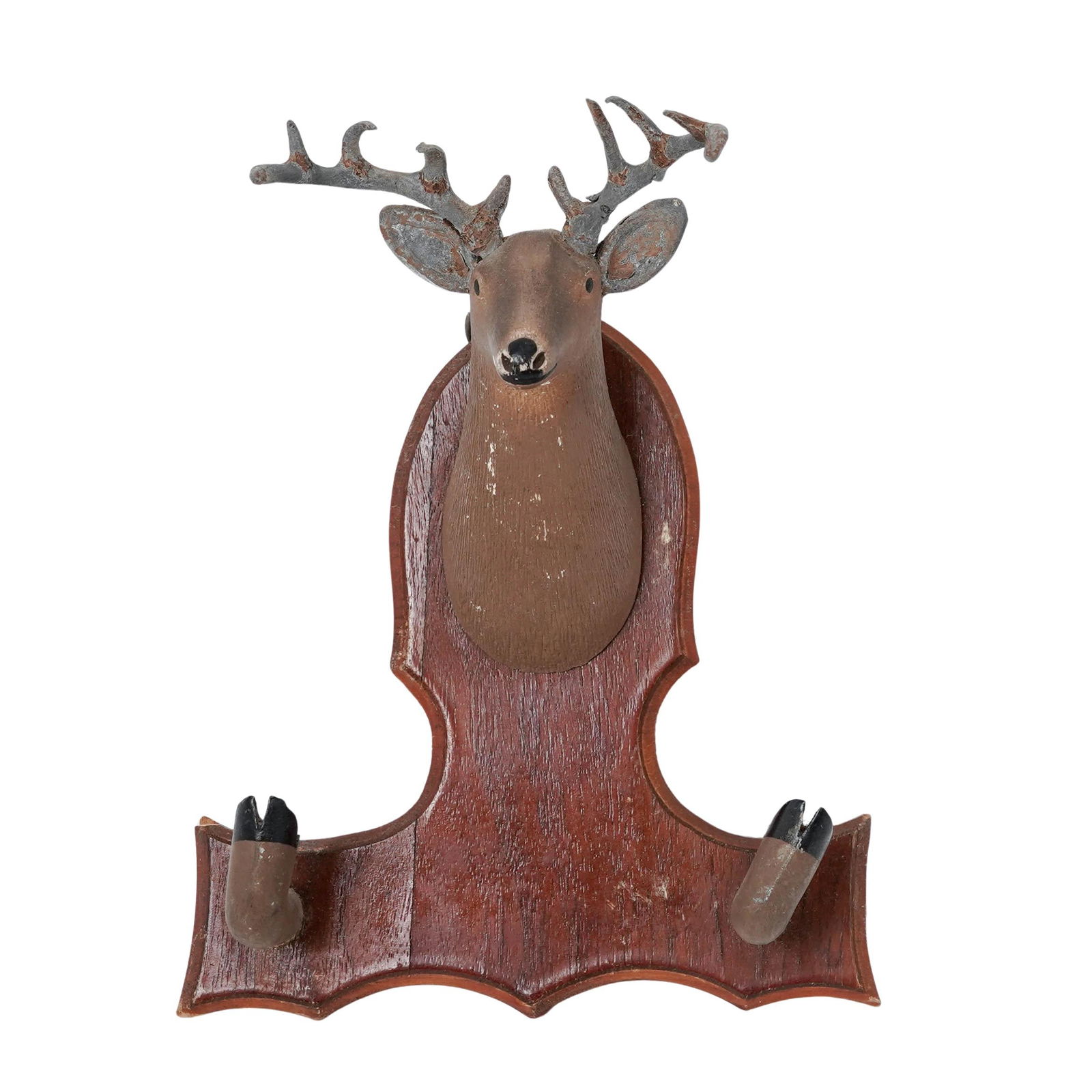 Antique Carved Wood Buck Wall Mount (1 of 4)