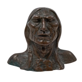 Vintage Native American Chief Bronze bust