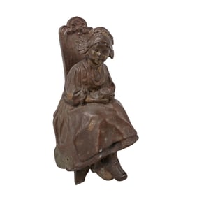 Bronze Seated Girl Sculpture