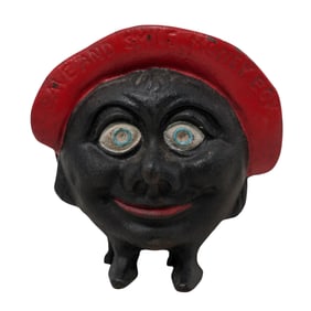Vintage Cast-Iron Black Americana coin bank