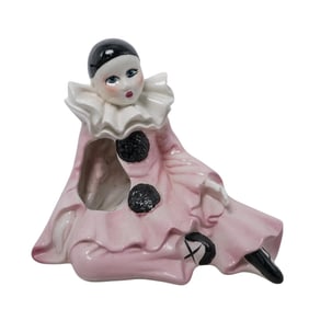 Large Ceramic Pierrot Figurine Planter