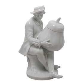 Antique KPM Blanc De Chine Porcelain Figural Salt Cellar