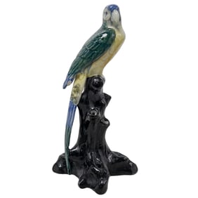 Vintage Porcelain Parrot Figurine