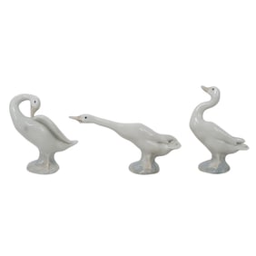 (3pc) Lladro Porcelain Group Of Ducks