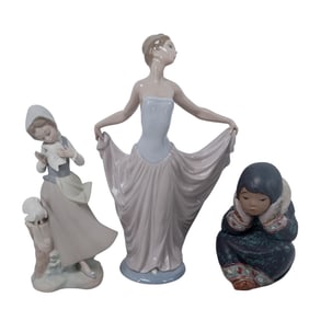 (3pc) Lladro Porcelain Figurines