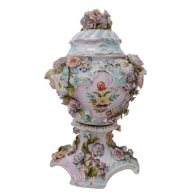 Antique Schierholz & Sohn Rococo Revival Porcelain Potpourri Urn