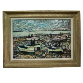 Donald Roy Purdy (American, 1924-2015) Seaside Landscape Oil on Board