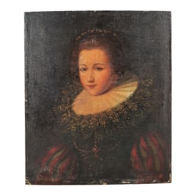 17th Century Oil On Wood Portrait Painting