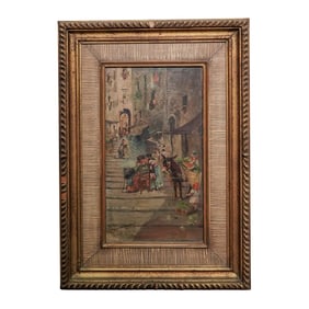 Ernesto Gutierrez Oil On Canvas Market Scene Painting