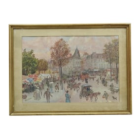 Henri Grenier (French, 1882-1940) Parisian Watercolor Painting