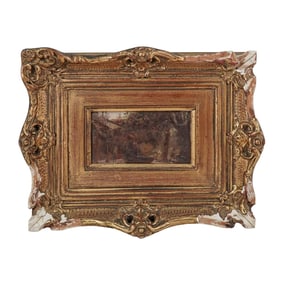 Signed 19th Cent. Oil On Panel Landscape Painting