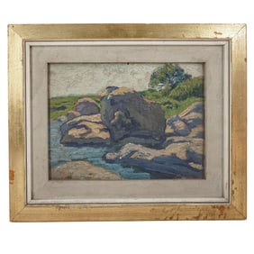 Signed H. Manzo Oil On Panel Landscape