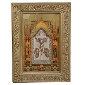 Vintage Catholic Devotional Shrine