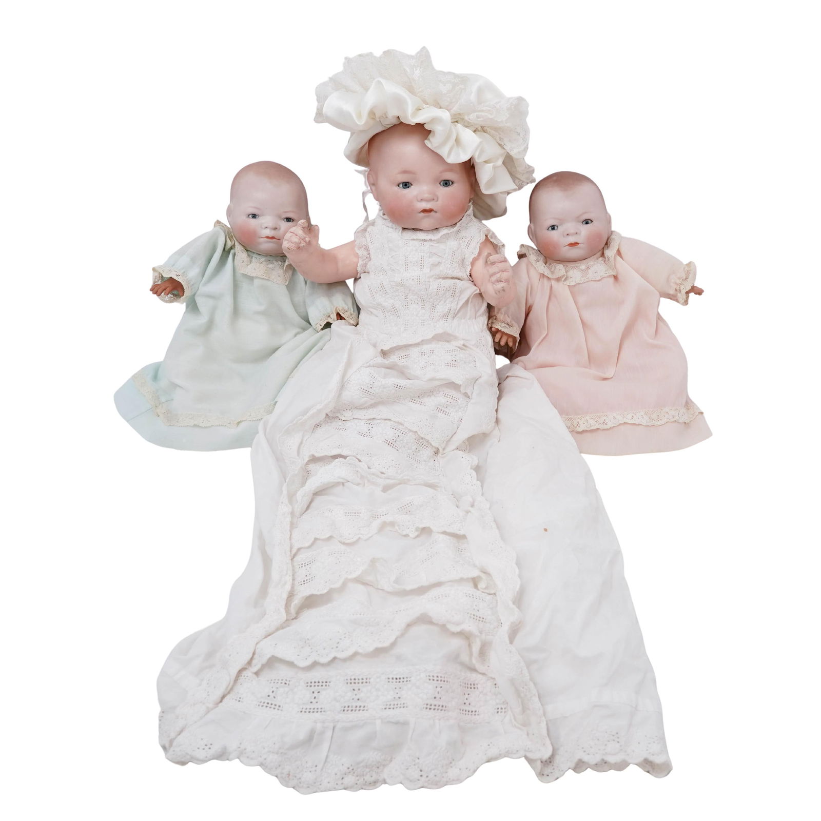 (3pc) Antique Armand Marseilles Bisque Doll Grouping (1 of 6)