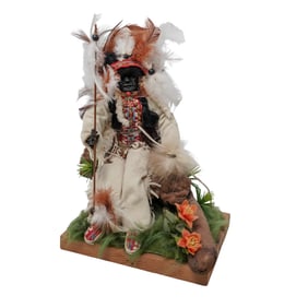 Vintage Handcrafted Native American Warrior Figure