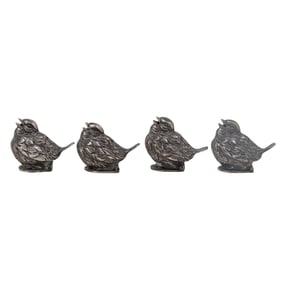 (4 Pc) Sterling Silver Figural Salt and Pepper Cellars