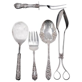 (5pc) Sterling Silver Assorted Serving Utensils Group