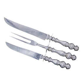 (3 pcs) Jernbolaget Swedish Sterling Silver Stainless Carving Set