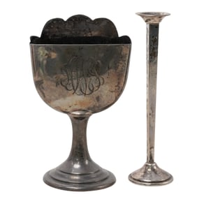 Sterling Silver Card Holder & Cartier Candlestick