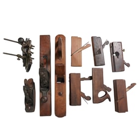 (10 pcs) Antique American Woodworking Planes; Stanley No. 45