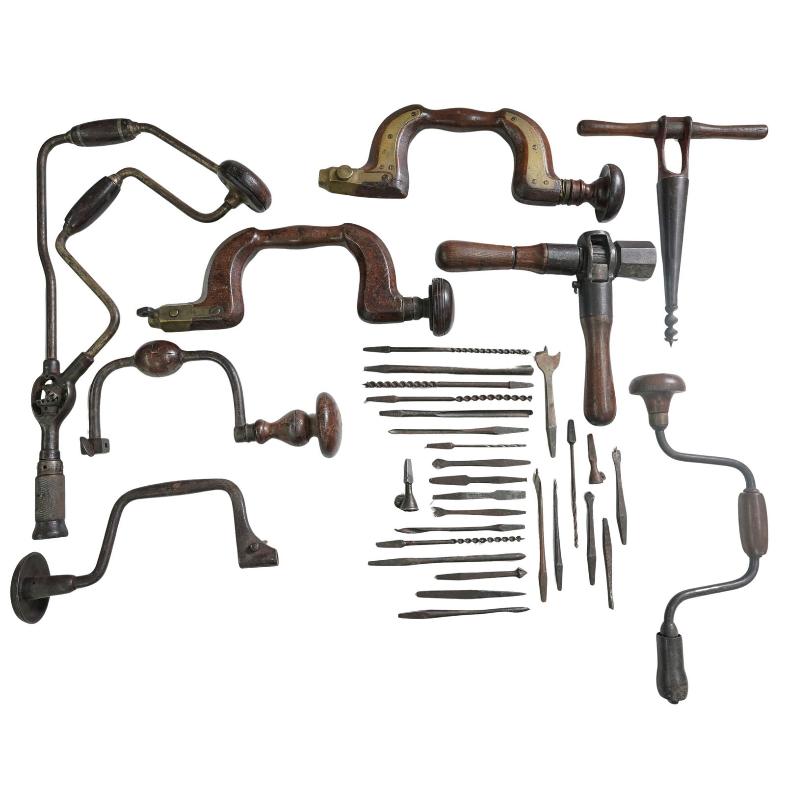 (34pcs) Antique Drivers, Augers, and 30 Bit Tools (1 of 6)