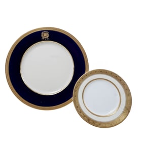 (2pc) Minton's For Tiffany & Co. & Lenox Gilt Porcelain Plates