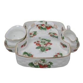 Hammersley & Co. “Strawberry Ripe?? Porcelain Serving Set