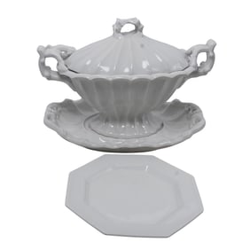 (4pc) Red Cliff and Johnson Bros. Ironstone Dinnerware Grouping