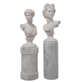 (2 Pc) Vintage Gino Ruggeri Neoclassical Busts