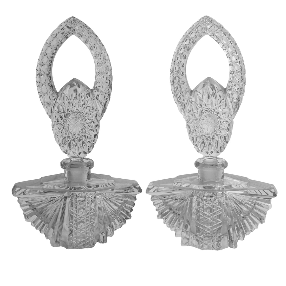 (2pc) Vintage Cut Crystal Perfume Bottles (1 of 7)