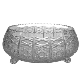 Vintage American Brilliant Crystal Footed Bowl