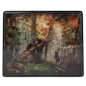"Morning in a Pine Forest" Russian Lacquer Box