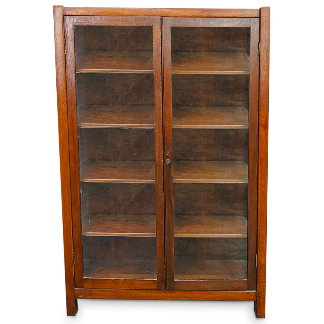 Stickley Style Oak Bookcase Cabinet (1 of 7)