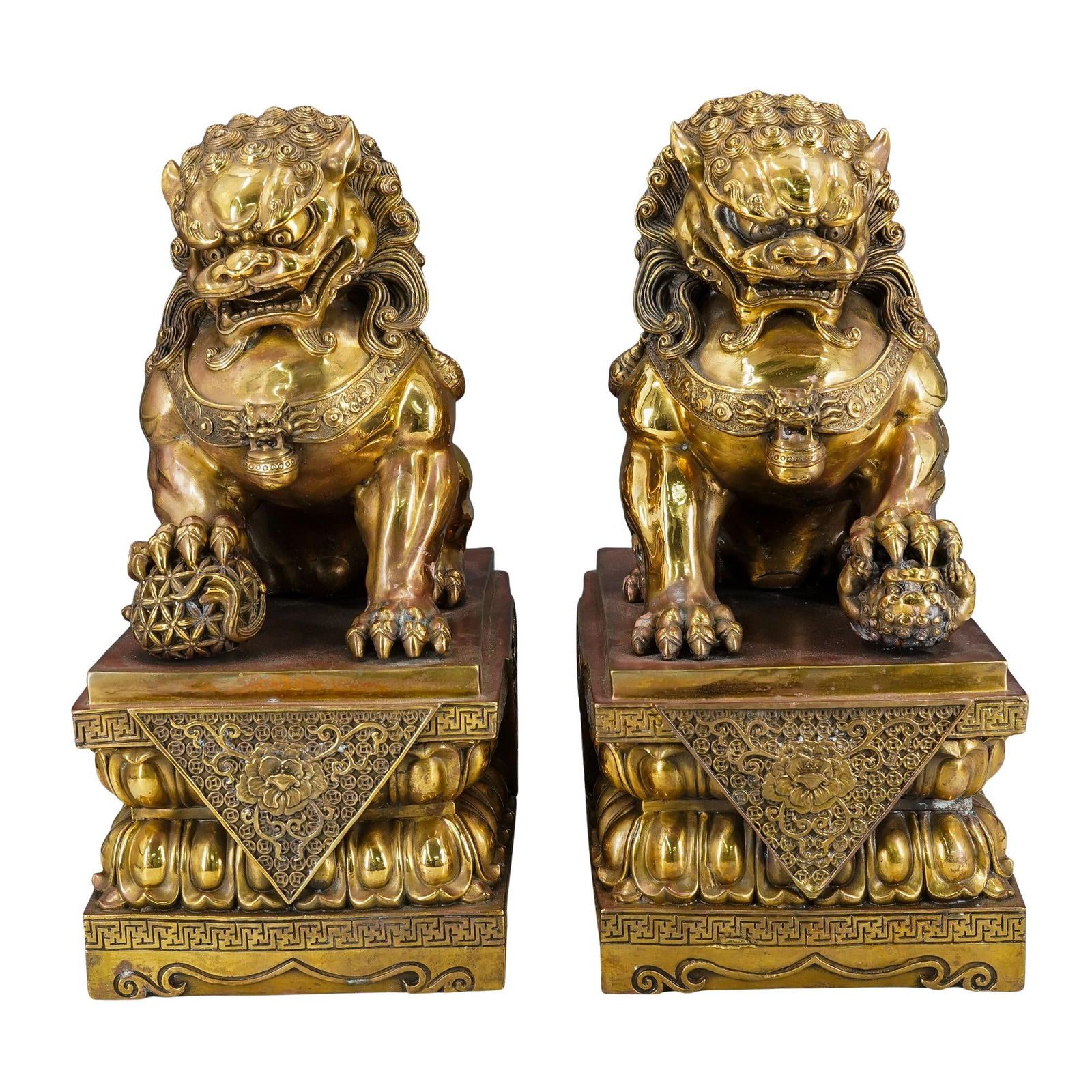Pair Large Foo Dog Sculptures - 2
