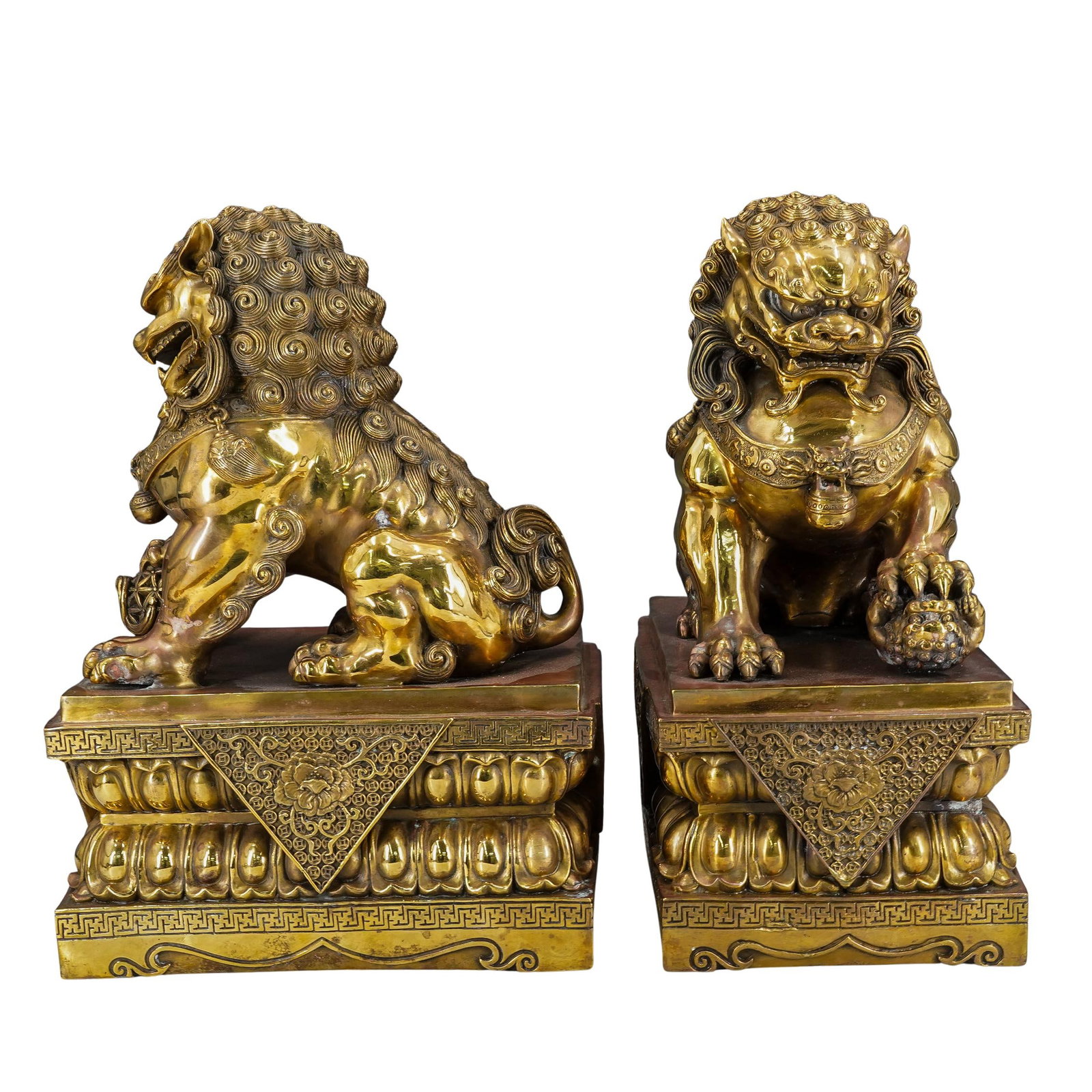 Pair Large Foo Dog Sculptures - 3