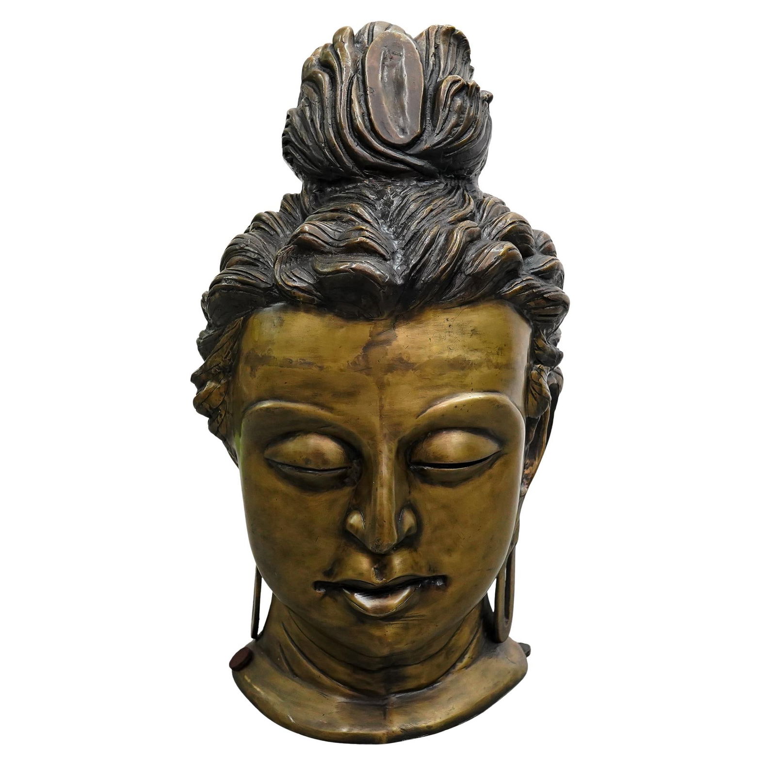 Large Bronze Siddhartha Gautama Buddha Head (1 of 6)