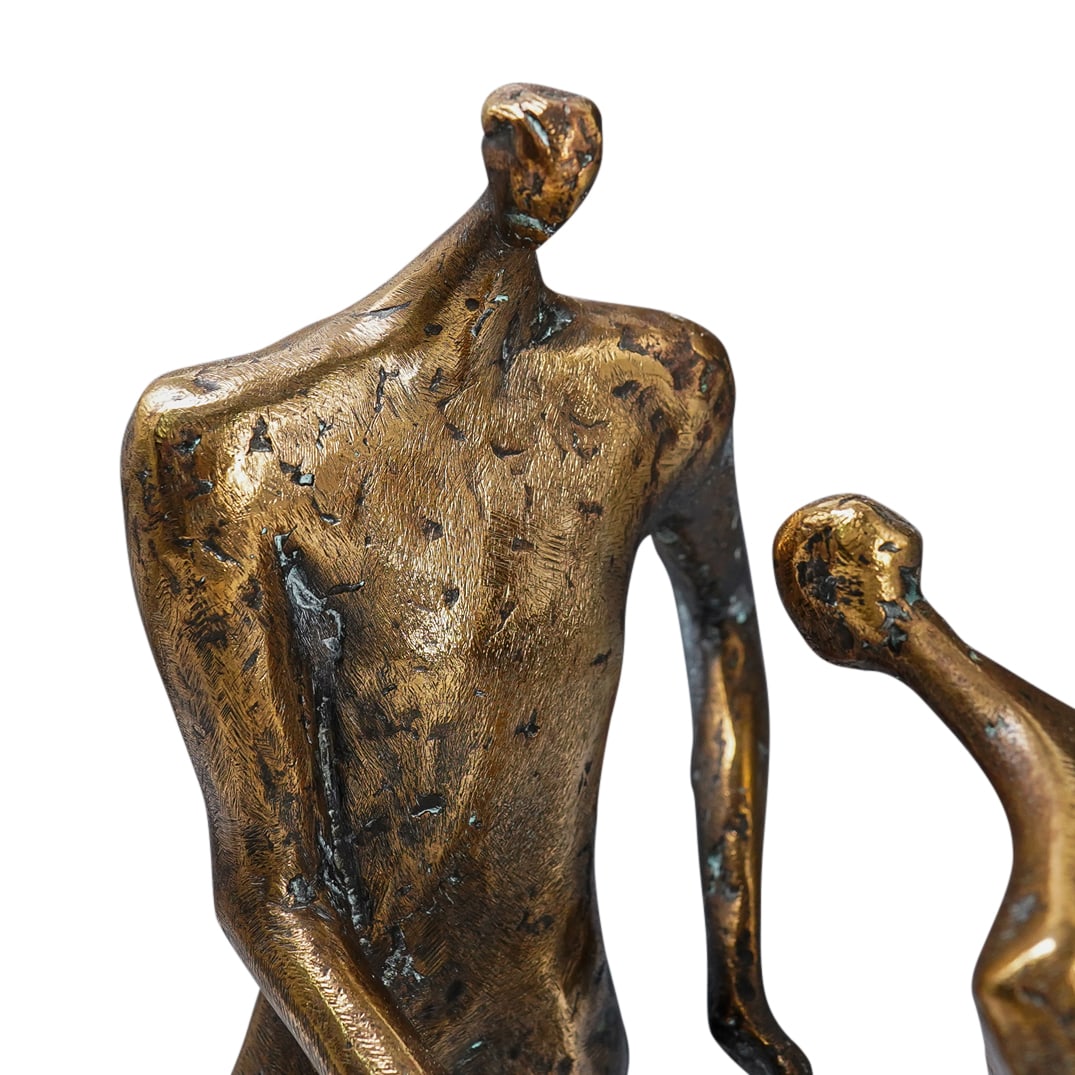 Signed Modernist Dancing Couple Bronze - 2