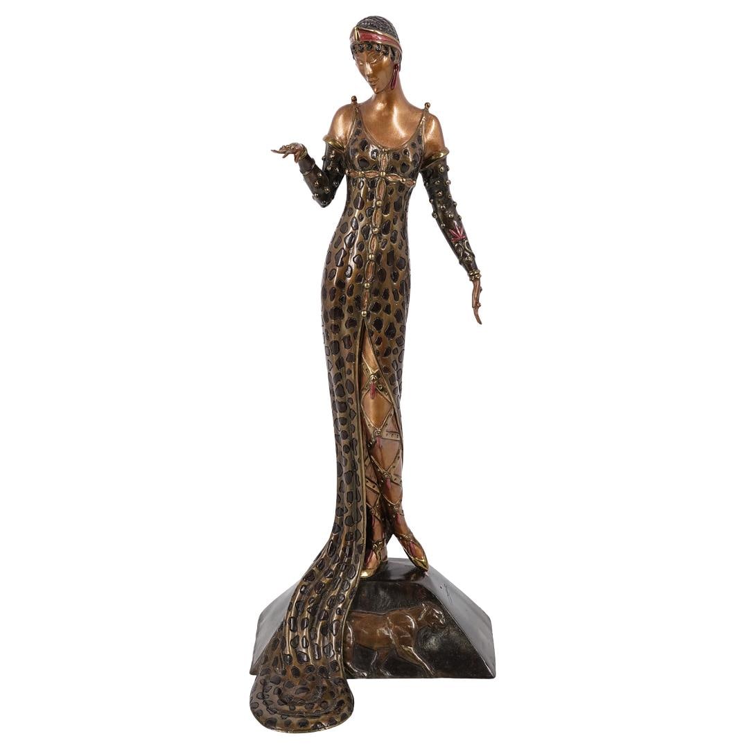 Erte (Roman de Tirtoff 1892-1990) "Julietta" Bronze Sculpture: Erte (Roman de Tirtoff 1892-1990) "Julietta" Bronze Sculpture1987,Russian/FrenchErte Julietta art bronze sculpture is a limited edition136/500 published by Seven Arts Ltd London.The sculpture depicts