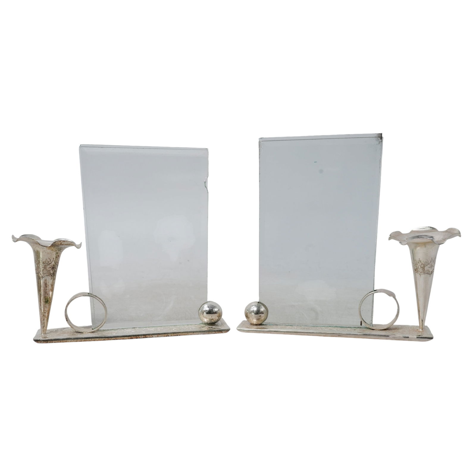 Pair Persian Sterling Silver Picture Frames with Candle Holder (1 of 4)