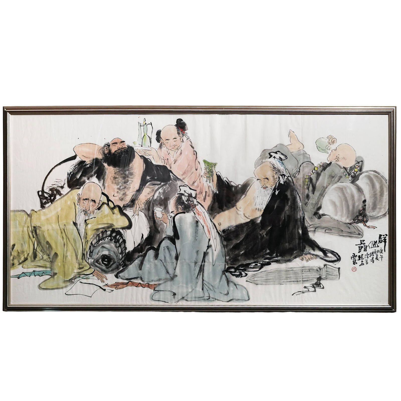 Zeng Shanquing (b. 1932, Chinese) "Obstinate Yak" Ink on Rice Paper: Zeng Shanquing (b. 1932, Chinese) "Obstinate Yak" Ink on Rice Paper2002, ChinaA colored ink on rice paper work by artist Zeng Shanquing (b. 1932, Chinese) titled “Obstinate Yak”. Chinese text/