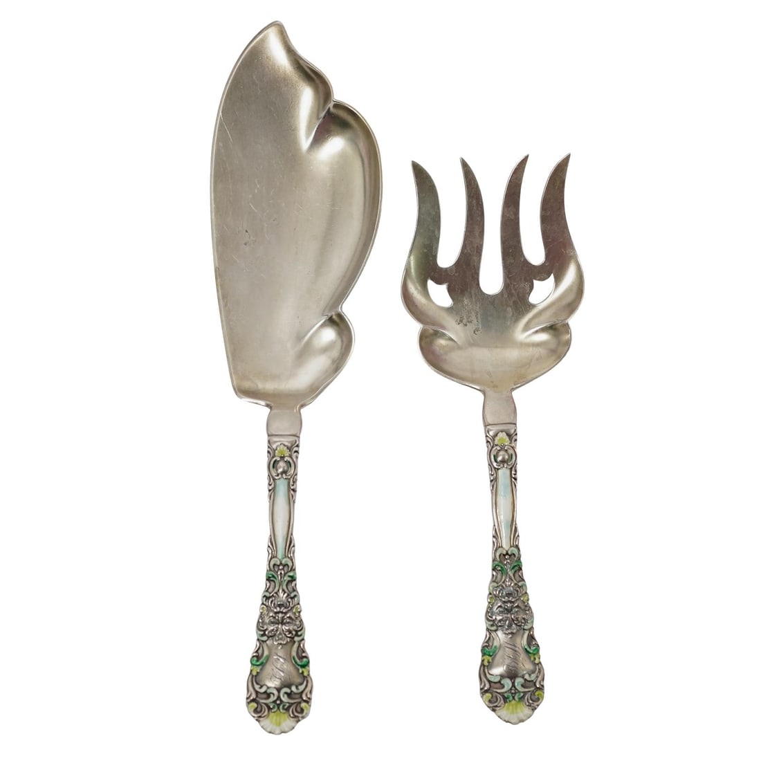 Antique Gorham Louis XVI Sterling Silver & Enamel Serving Set (1 of 7)