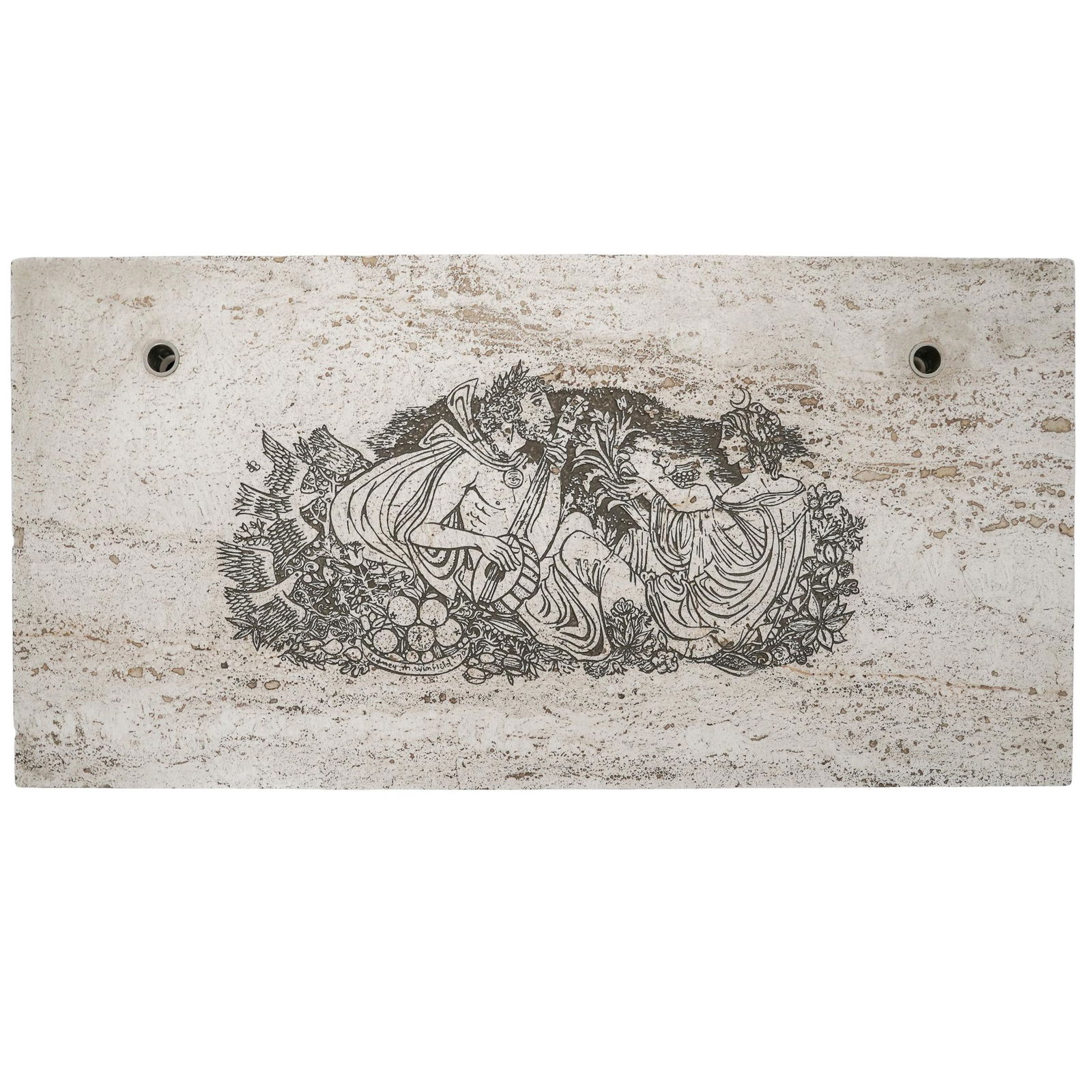 Rodney M Winfield (USA. 1925-2017) Apollo & Artemis Carved Stone Plaque (1 of 4)