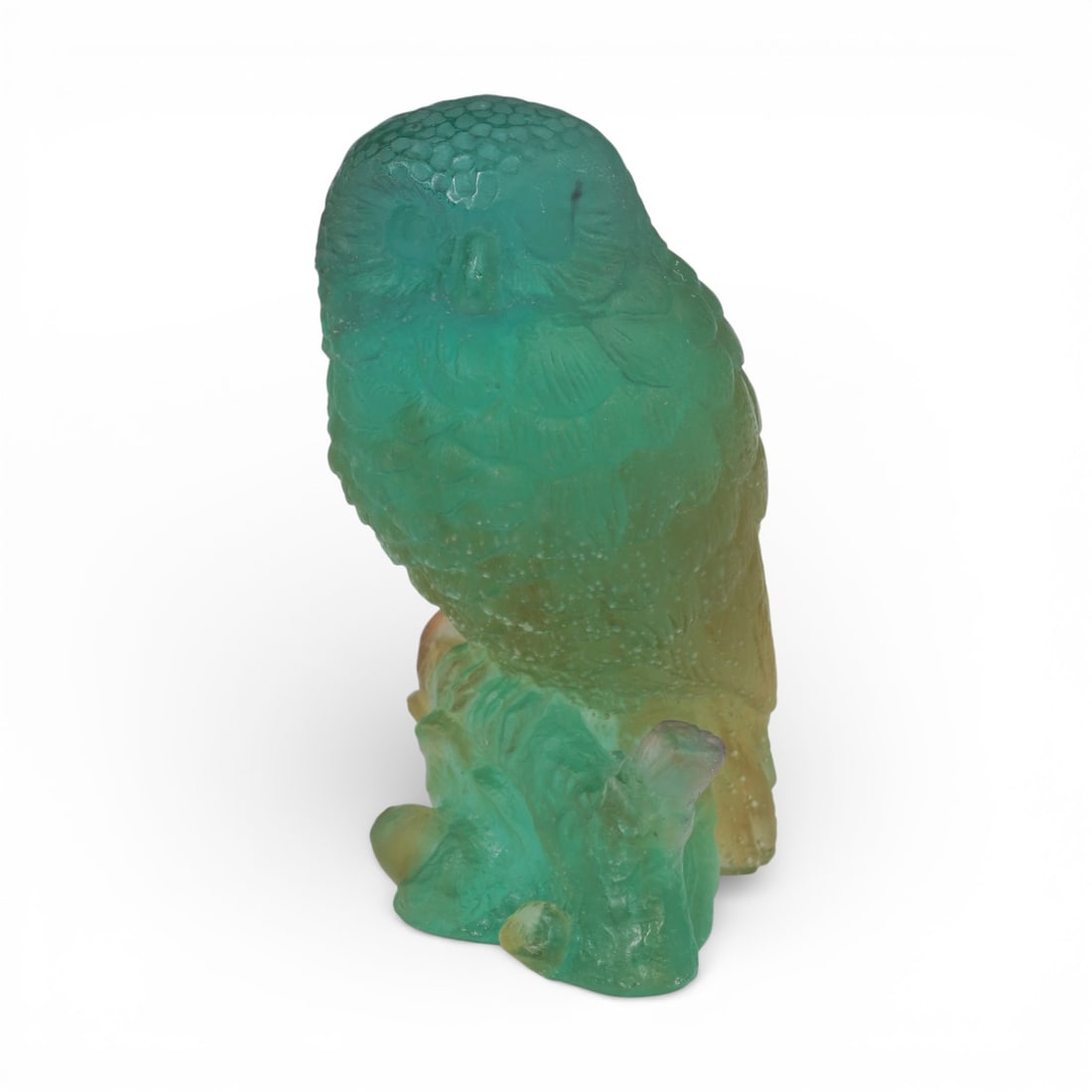 Daum Pate De Verre Green Crystal Owl (1 of 5)