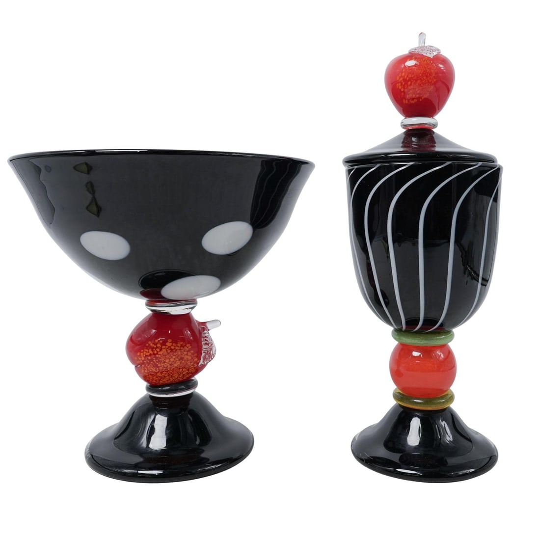 (2pc) Anna Ornberg Studio glass Strombergshyttan Sweden Art Glass Bowls (1 of 8)