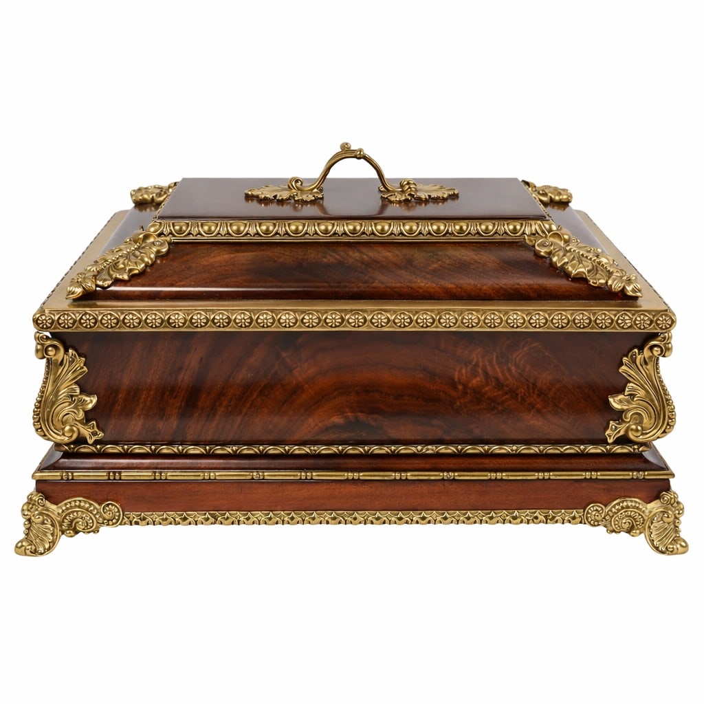 Maitland-Smith Louis XVI Style Gilt Bronze Hardwood Casket Box (1 of 11)