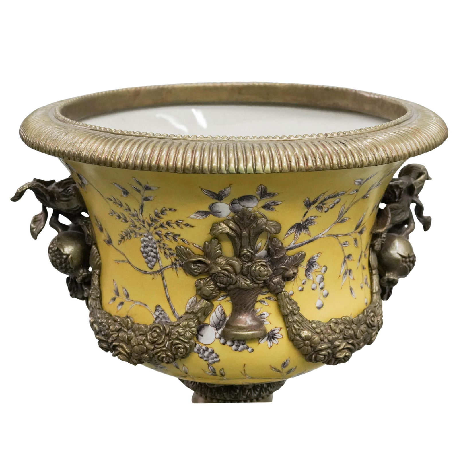 Wong Lee Napoleon III Style Yellow Porcelain Urn - 3