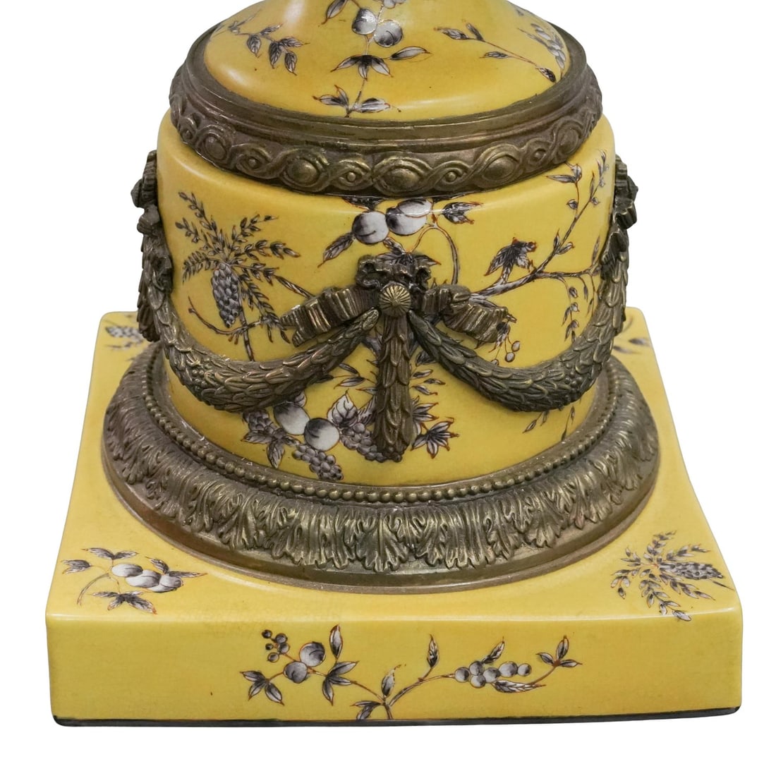 Wong Lee Napoleon III Style Yellow Porcelain Urn - 4